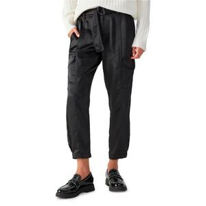 Sanctuary Black High-Shine Belted Cargo Pants Size 26 NWT